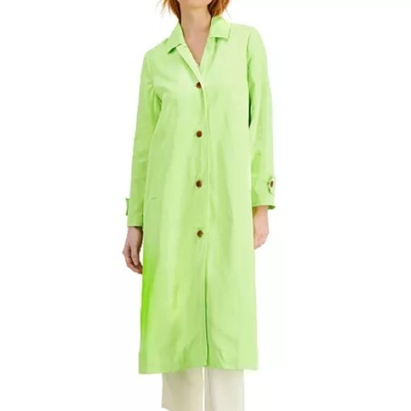 Nwt Alfani Lime Green Pleated Trench 